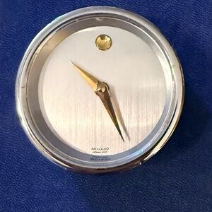 Movado Silver and Gold miniature desk clock